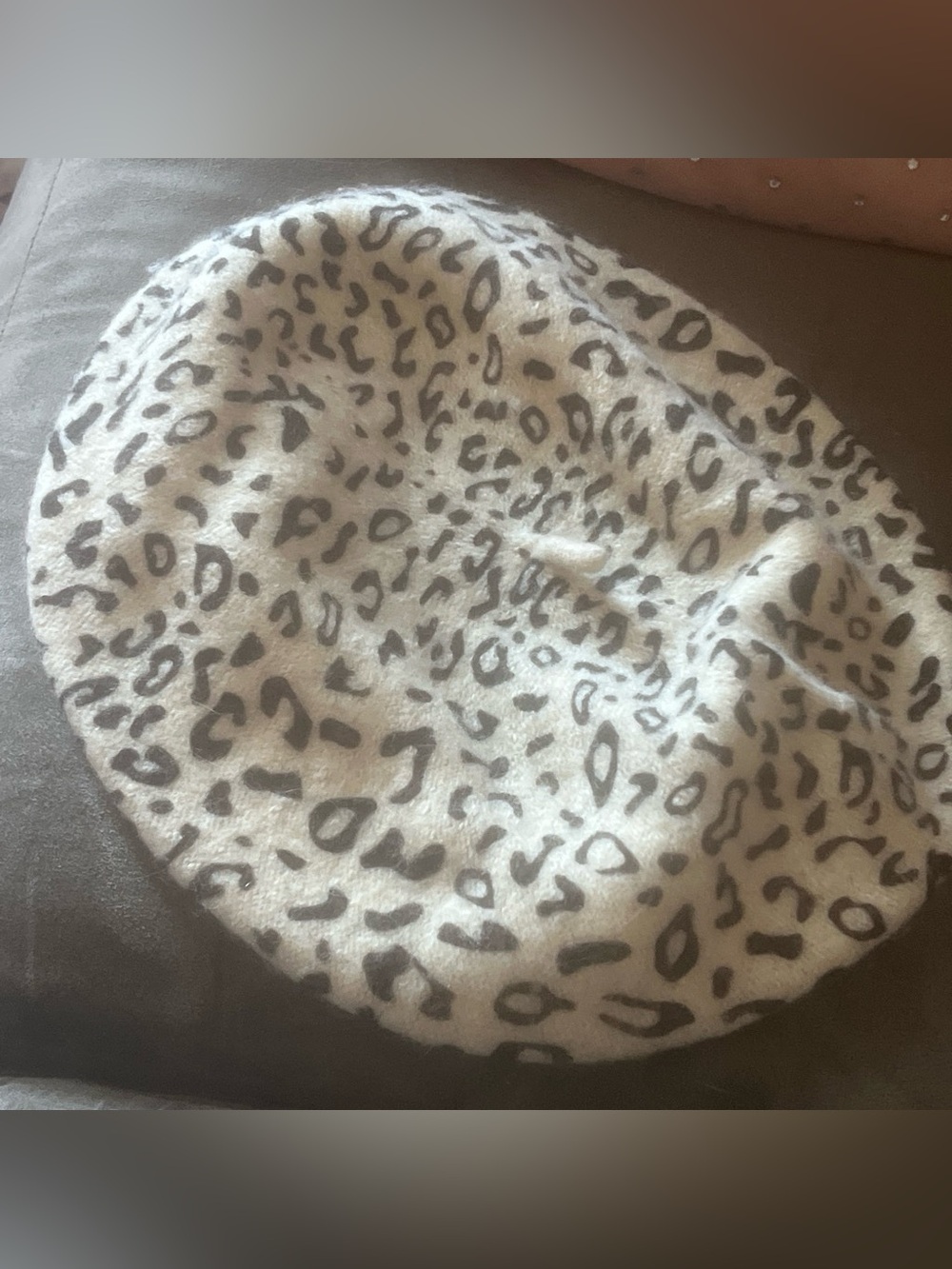 Wool Blend Leopard Beret